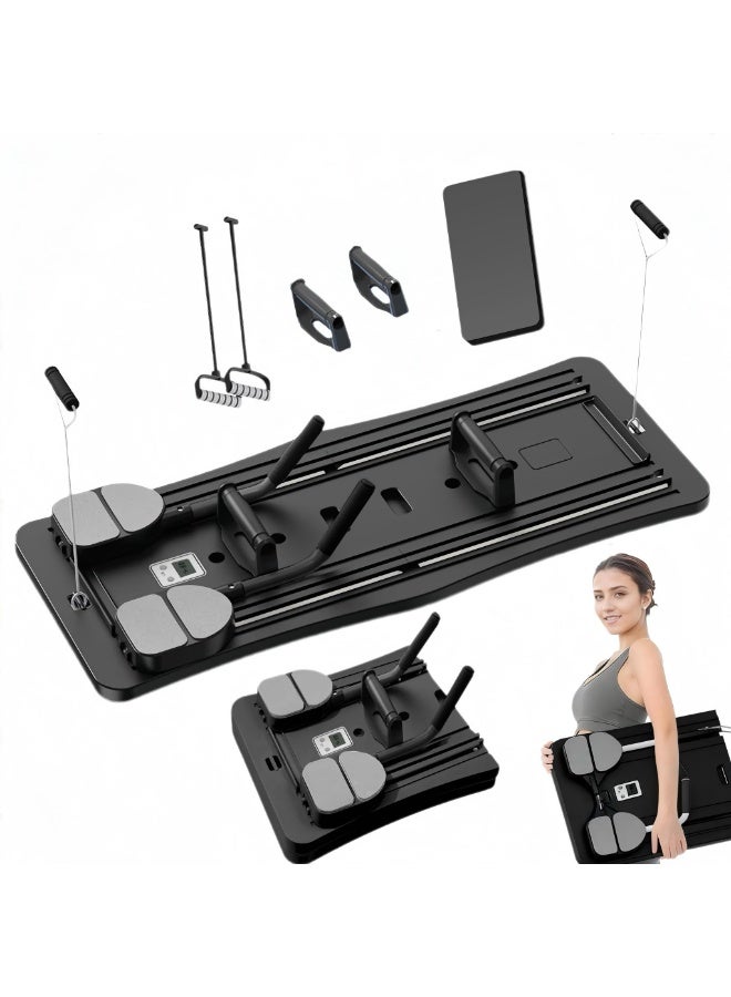 ZERIFAM Foldable Pilates Reformer Board,Pilates Reformer Set,Multi-Purpose Portable Pilates Machine for Home,Pilates Sliding Board Ideal for Beginners & Sliding Board Pilates Exercises - Image 1